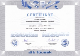 Certifikát - automatické vratové systémy
